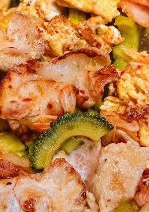 酷暑でも白飯がススム！ゴーヤ豚キムチ！-レシピのメイン写真