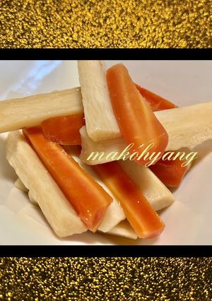 長芋と金時人参の煮物☆食育-レシピのメイン写真