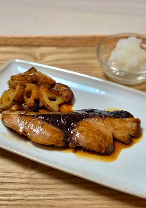 鰤と蓮根の照り焼き-レシピのメイン写真
