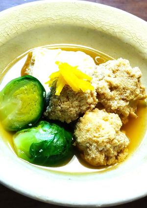 タラの真子の煮付け 冷凍豆腐と芽キャベツ-レシピのメイン写真
