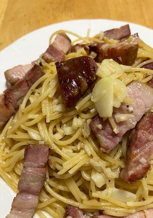 ハムとにんにくのペペロンチーノ-レシピのメイン写真