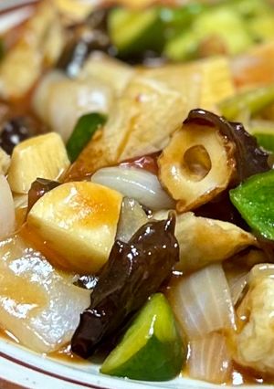 竹輪と残り物野菜でピリ辛酢豚風-レシピのメイン写真