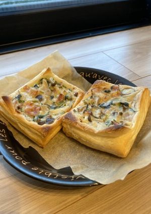 きのことほうれん草のオープンパイ-レシピのメイン写真