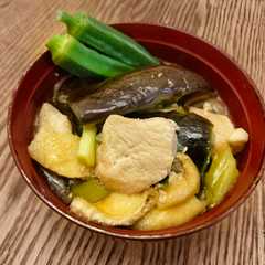 รูปของ 簡単！茄子の素揚げ鶏そば！