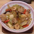 冷凍えびいかミックスに豚肉+で海鮮中華丼
