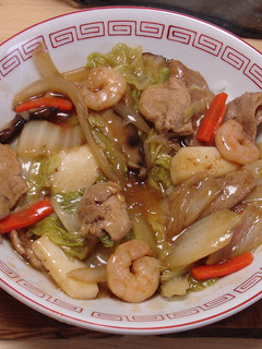 冷凍えびいかミックスに豚肉+で海鮮中華丼-レシピのメイン写真