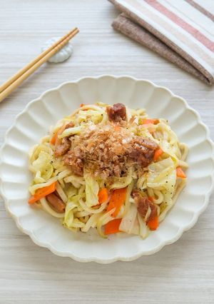 焼き鳥缶で簡単♡焼きうどん-レシピのメイン写真