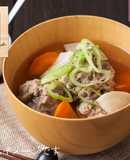 花田の出汁で食べるイワシつみれ汁