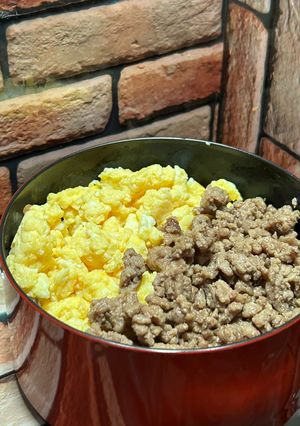 牛挽肉を使った二色丼-レシピのメイン写真