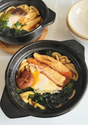 ひとり土鍋 de 簡単煮込みうどん-レシピのメイン写真