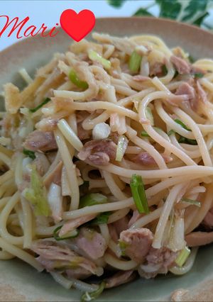フライパン1つで！ツナとネギのパスタ-レシピのメイン写真