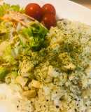 キノコのバジル＆バター炒めライス