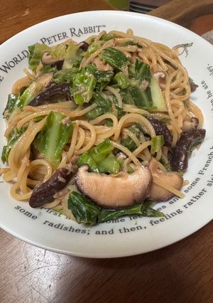 干ししいたけとツナのパスタ-レシピのメイン写真