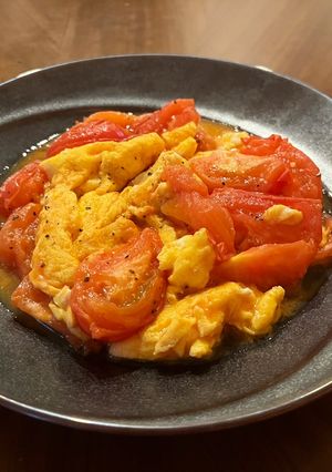簡単！トマトと半熟卵の中華炒め-レシピのメイン写真