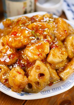 ぷりぷり鶏肉と蓮根の🤭油淋鶏ソース炒め🍚-レシピのメイン写真