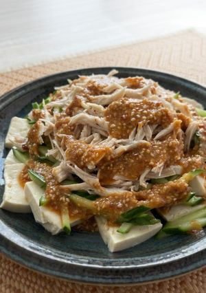自家製ごまだれ♪豆腐のバンバンジーサラダ-レシピのメイン写真