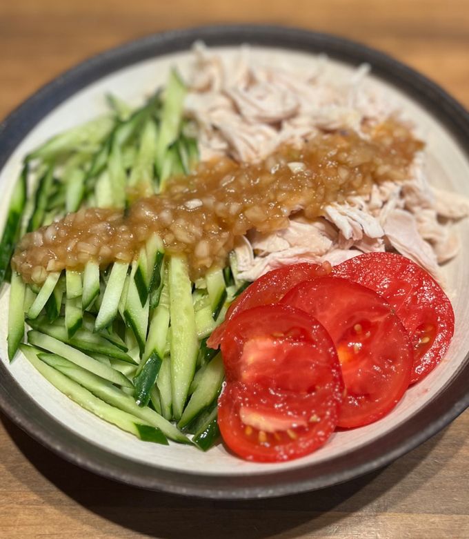 罪悪感なし！さっぱり梅ソースで味わう棒々鶏風-レシピのメイン写真
