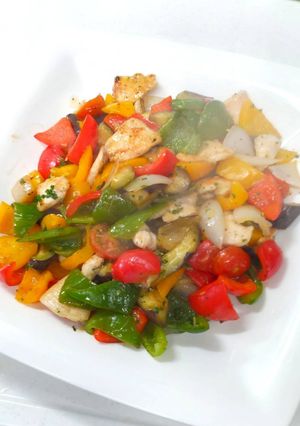 鶏むね肉と夏野菜のレモン炒め-レシピのメイン写真