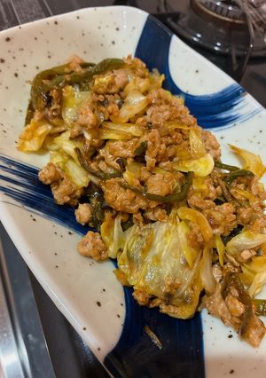 ひき肉と野菜の甘辛炒め。-レシピのメイン写真