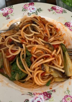 ナス入りトマトソースパスタ-レシピのメイン写真