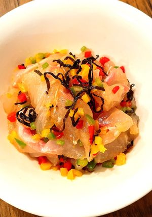 真鯛の塩昆布とパプリカのカルパッチョ-レシピのメイン写真