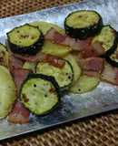 ズッキーニとじゃがいもの粉チーズ炒め