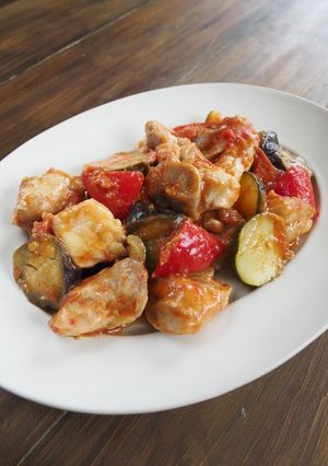 鶏肉と夏野菜のトマト煮-レシピのメイン写真