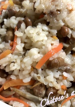 土鍋で炊く福豆の炊き込みご飯-レシピのメイン写真