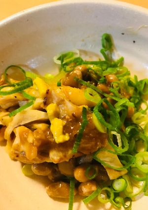 毎日の納豆●鶏皮のみりん醬油焼き-レシピのメイン写真