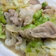 豚こまとキャベツの白だし味噌炒め♪