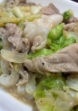 豚こまとキャベツの白だし味噌炒め♪-レシピのメイン写真