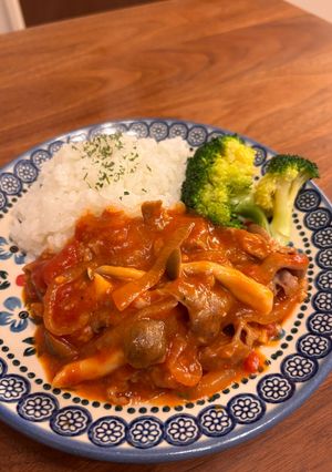 豚薄切り肉のトマト煮-レシピのメイン写真