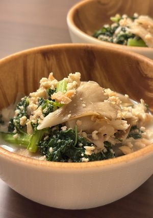 舞茸とケールの鮭クリームスープ-レシピのメイン写真