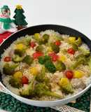 クリスマスにチキンの簡単パエリア