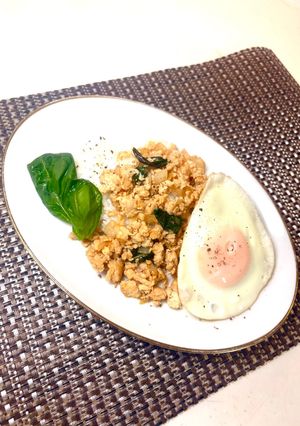 彼氏が作る「鶏むね肉のガパオライス」-レシピのメイン写真