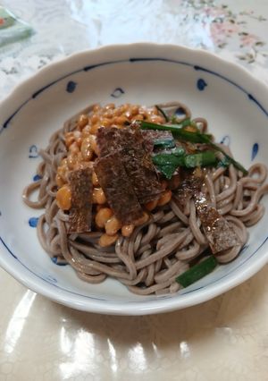 日本そばと納豆コラボの美味しいランチ-レシピのメイン写真