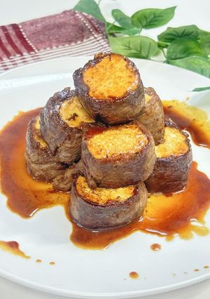 家族が喜ぶ😄💖肉巻き豆腐の甘辛仕立て-レシピのメイン写真