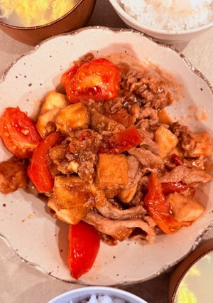 豚こま🍅厚揚げオイスター炒め|今日の夕飯-レシピのメイン写真