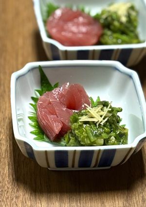 ワラビのたたきと白だし漬けマグロ-レシピのメイン写真
