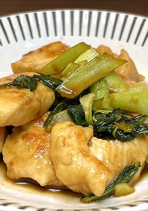 鶏肉とチンゲン菜の梅炒め-レシピのメイン写真
