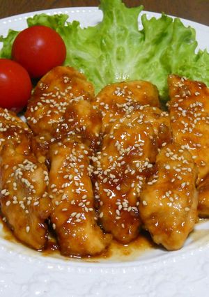 ワンパンでお手軽！時短！甘辛鶏胸肉の照り焼き❀-レシピのメイン写真