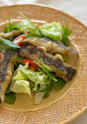 赤シタビラメのから揚げサラダ-レシピのメイン写真