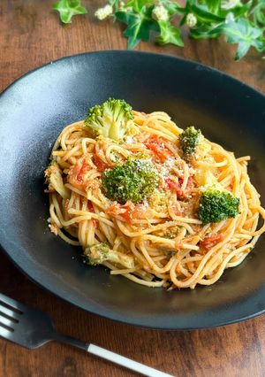 ワンポット♩ツナと野菜のトマトパスタ-レシピのメイン写真