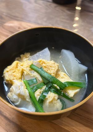 大根・ニラ・卵のみそ汁-レシピのメイン写真