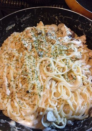 わが家の胸肉としめじのクリームパスタ-レシピのメイン写真