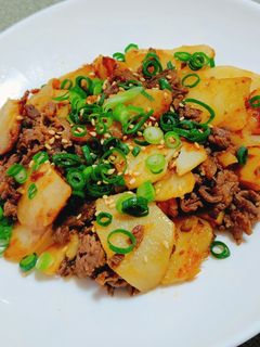 じゃがいもと牛肉の甘辛炒め-レシピのメイン写真