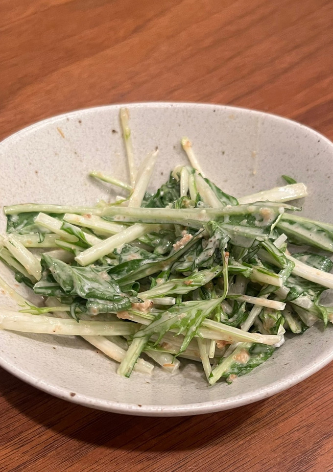 5分簡単！水菜のゴママヨネーズ和え-レシピのメイン写真
