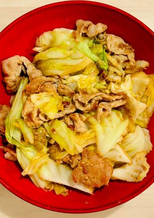 キャベツと豚肉の梅ごま炒め-レシピのメイン写真
