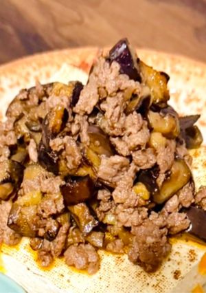 ナスと挽肉☆簡単！ポン酢＆ラー油炒め-レシピのメイン写真