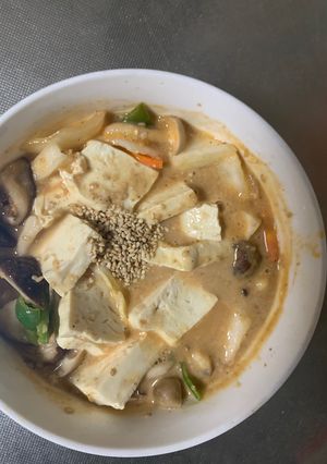 お一人様クリーミー梅味噌照り味豆腐野菜炒-レシピのメイン写真